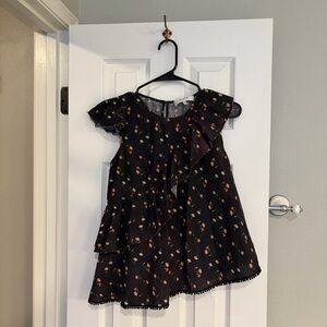 SEA New York Floral Flutter Top Black Size 6